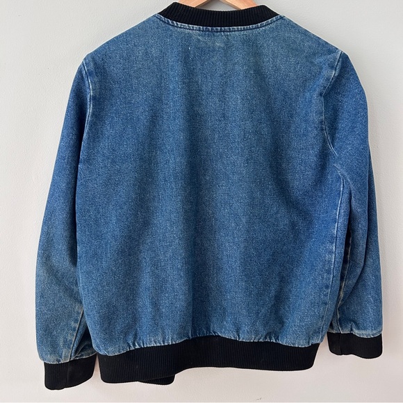 American Apparel Denim Bomber Jacket size Large - Picture 3 of 4